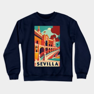 A Vintage Travel Art of Seville - Spain Crewneck Sweatshirt